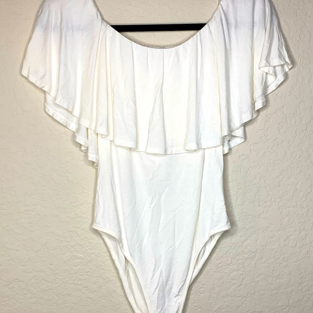 Ruffle Bodysuit Off-White